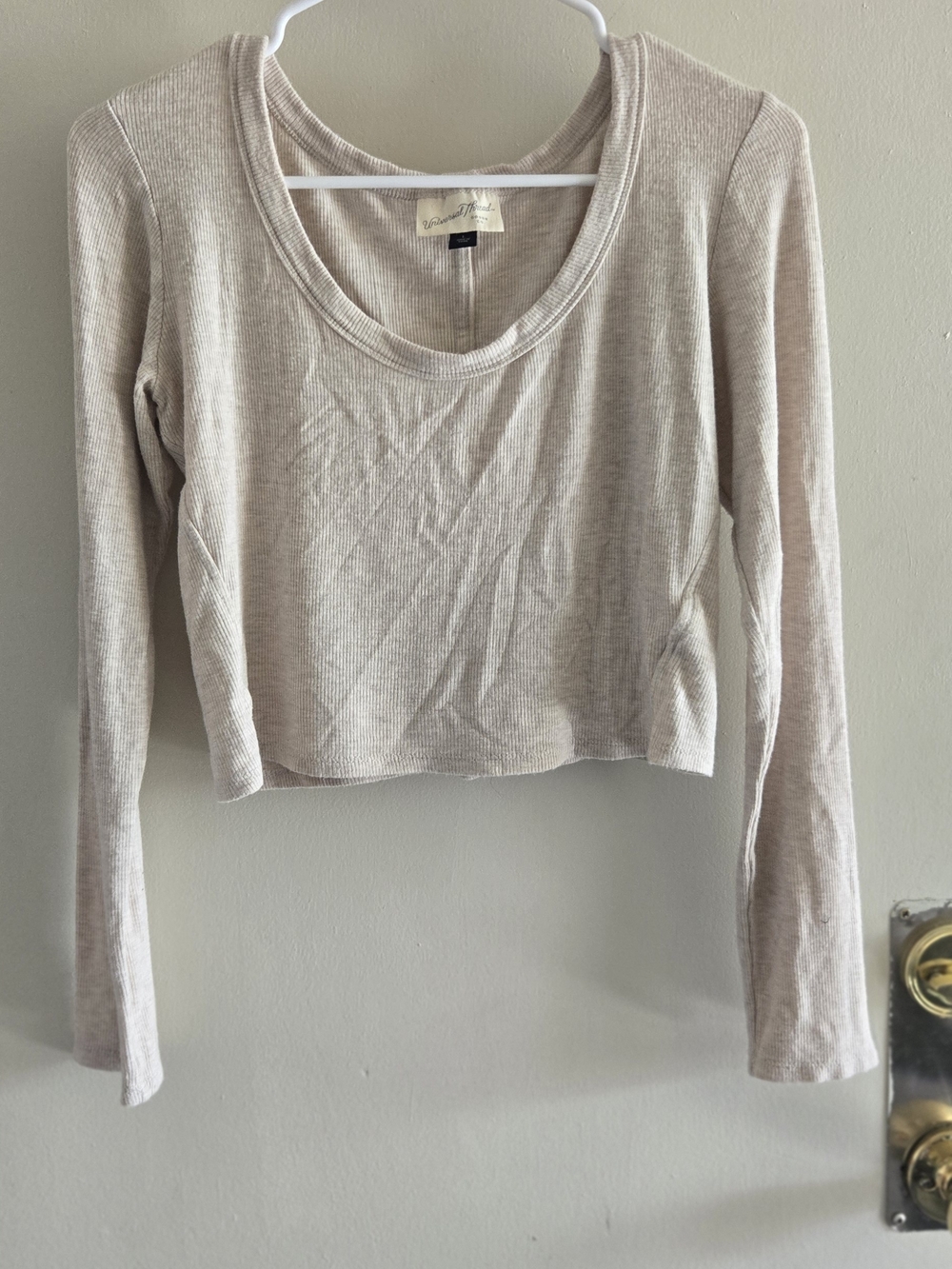 Universal Thread Ribbed Top in Light Beige - Picture 1 of 5